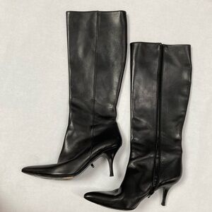 Fabulous cole haan knee high stiletto black leather boots 10